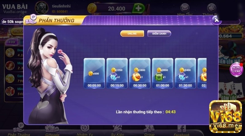 Vua bai.online tổ chức khuyến mãi thường xuyên