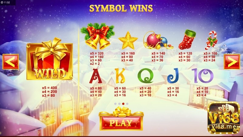 Tỷ lệ trả thưởng của Jingle Bells slot cao tương đương với các biểu tượng khác nhau