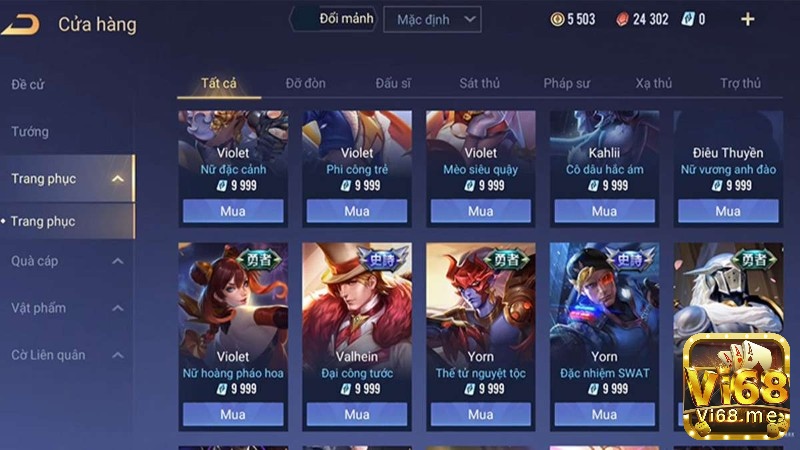 Cửa hàng là nơi mua sắm trang bị