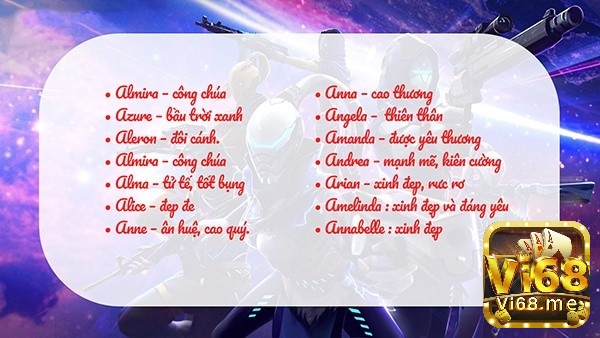 Danh sách tên game hay tiếng anh ngọt ngào cho game thủ nữ