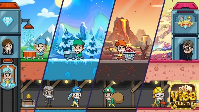 Tiếng xe tải di chuyển trong game Idle Miner Tycoon được mô phỏng rõ nét và chân thực